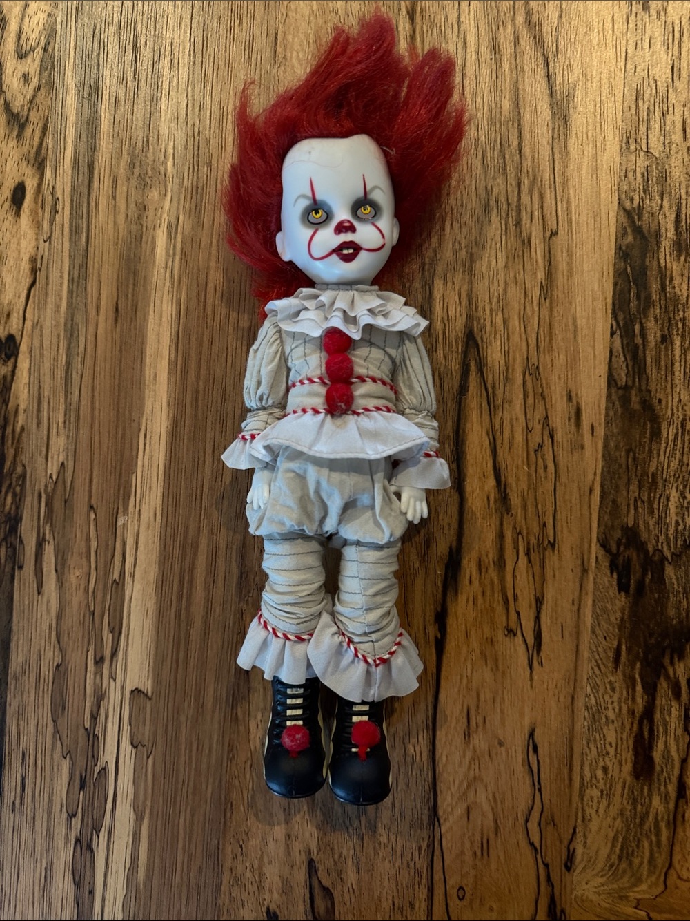 Red-Haired Clown Doll Kids Toy - White Costume